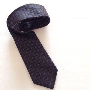 Kenneth Cole New York Men's Necktie 100% Silk Tie Dark Gray Accessories